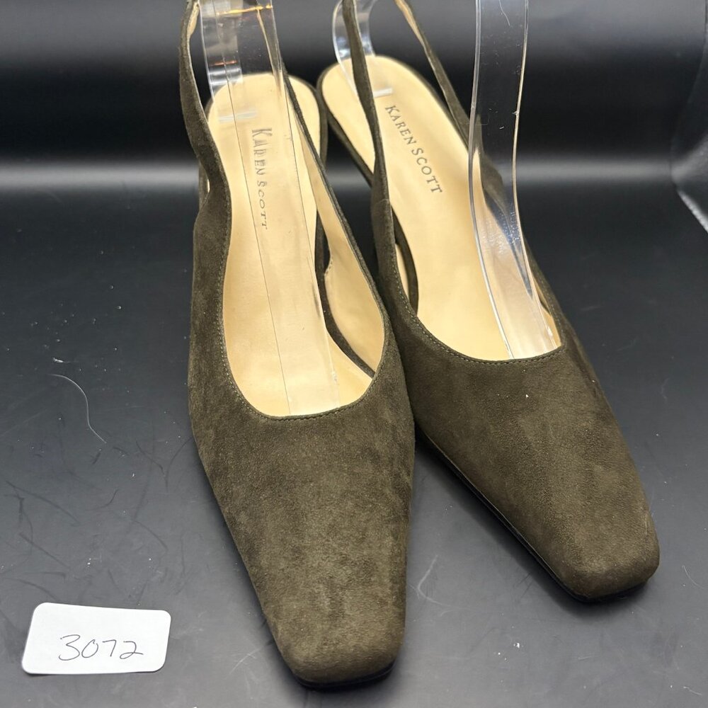 Karen Scott Olive Suede elegant dress pumps - 5.5 (EUC)
